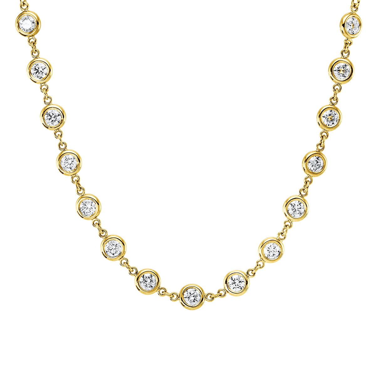 diamond full cut exclusive necklace in yellow gold