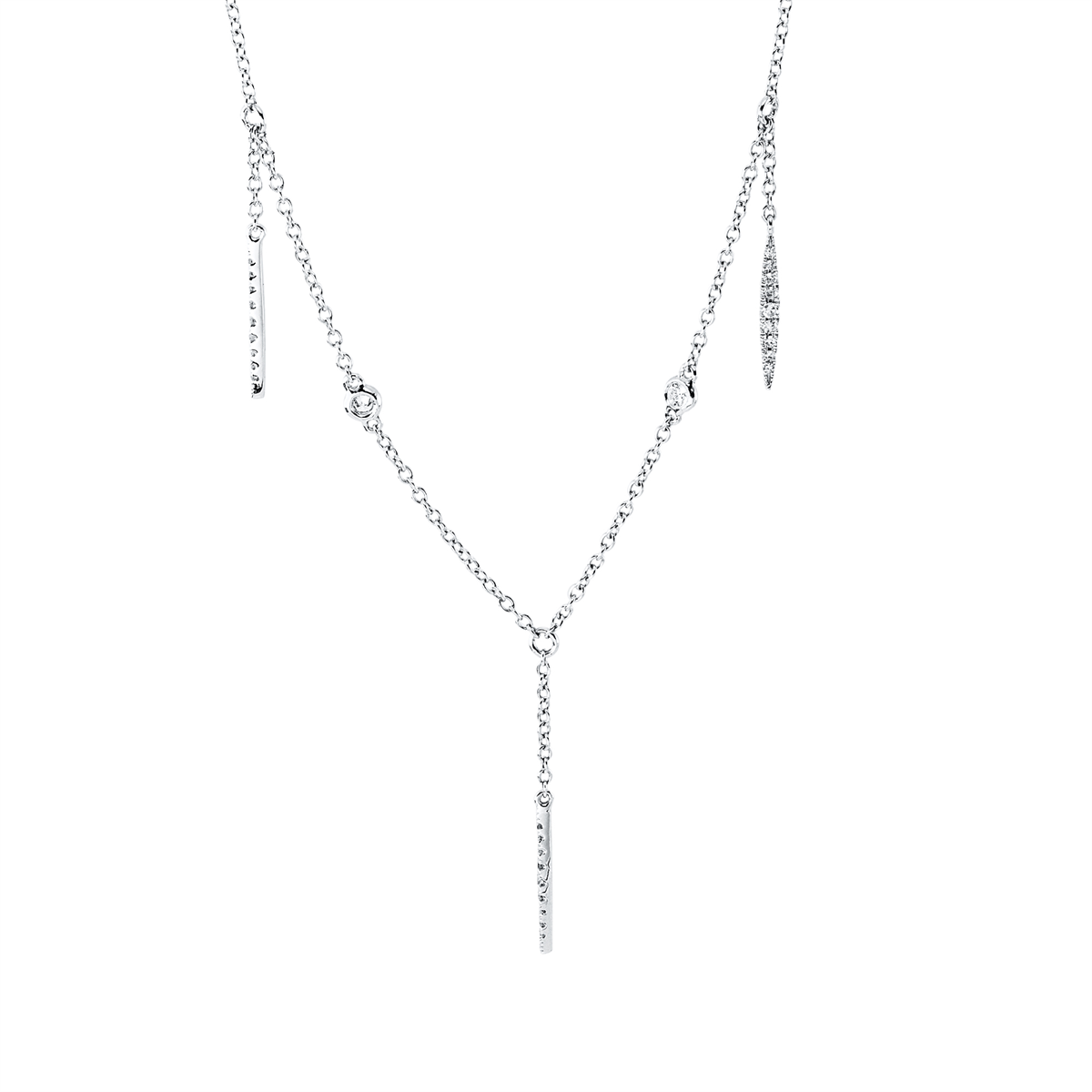 diamond full cut modern woman necklace in white gold