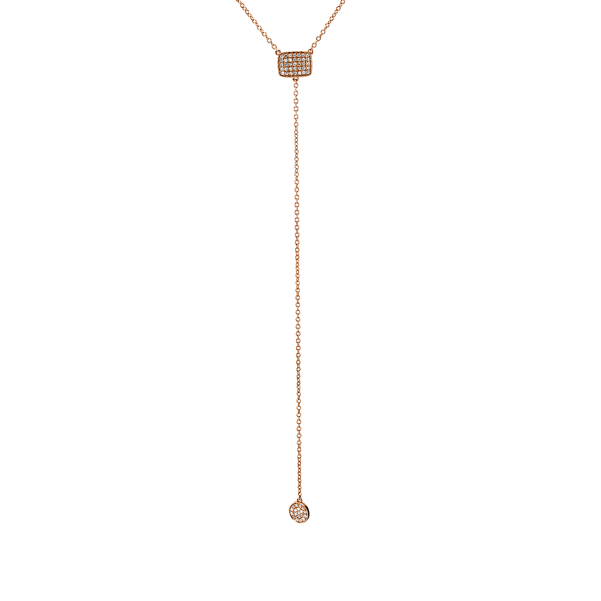 diamond single cut baguette necklace in red gold