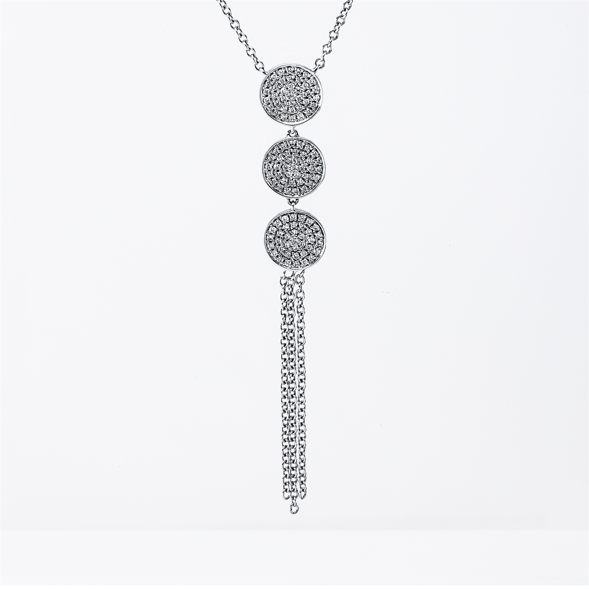 diamond full cut modern woman necklace in white gold