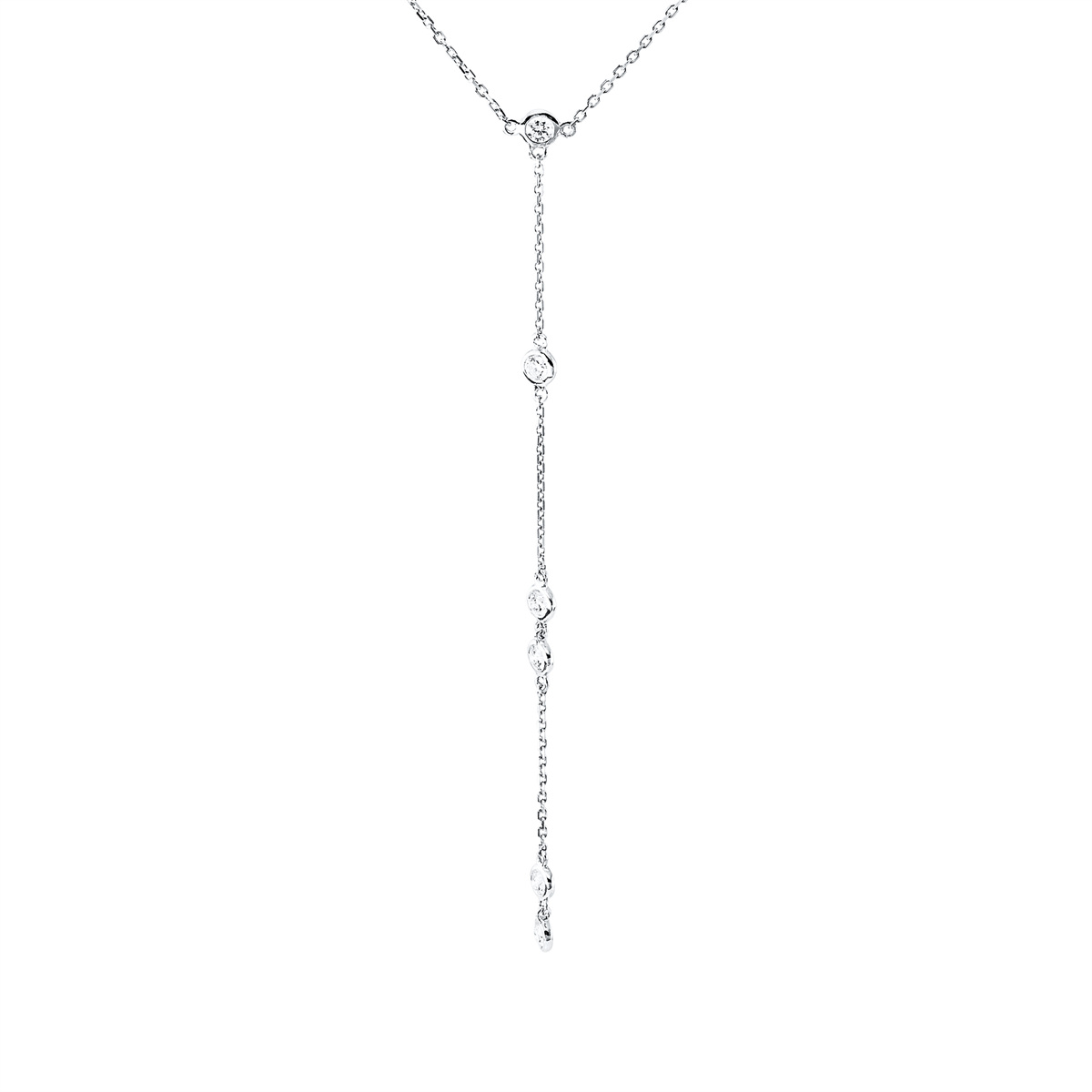 diamond full cut modern woman necklace in white gold