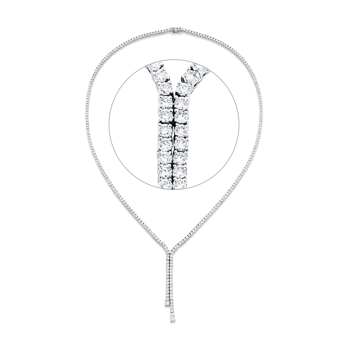 diamond full cut exclusive necklace in white gold