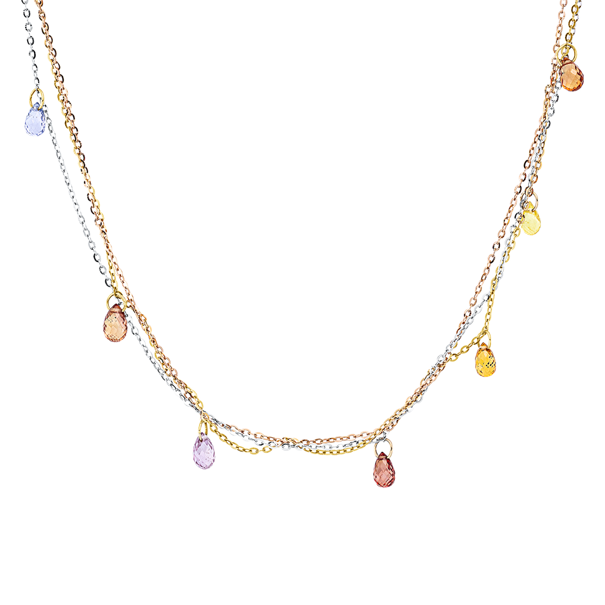 colored stone classic necklace - 4R096