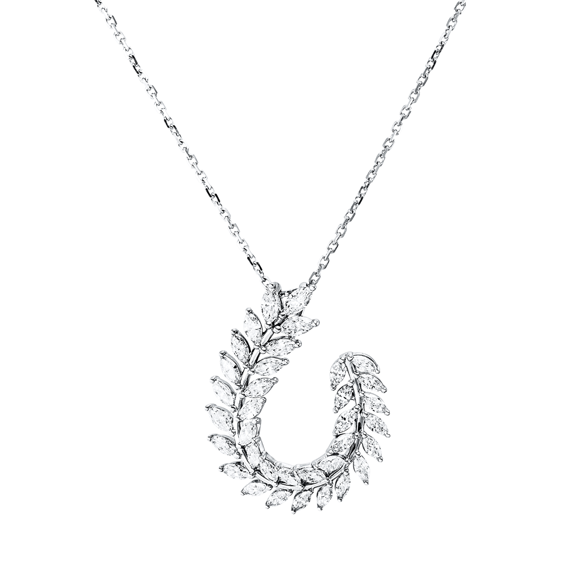 marquise modern woman necklace in white gold