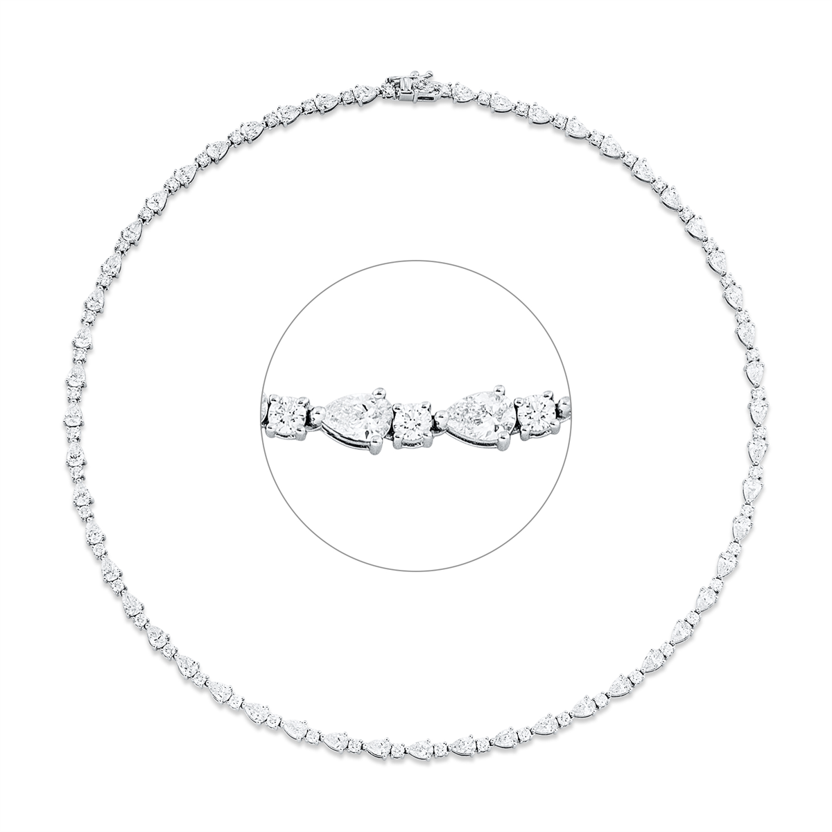diamond full cut exclusive necklace in white gold