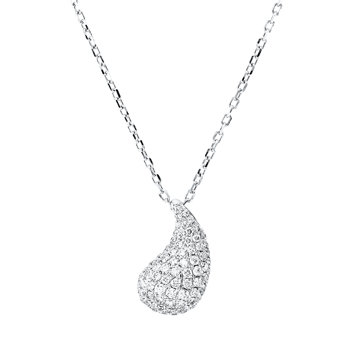 diamond full cut modern woman necklace in white gold