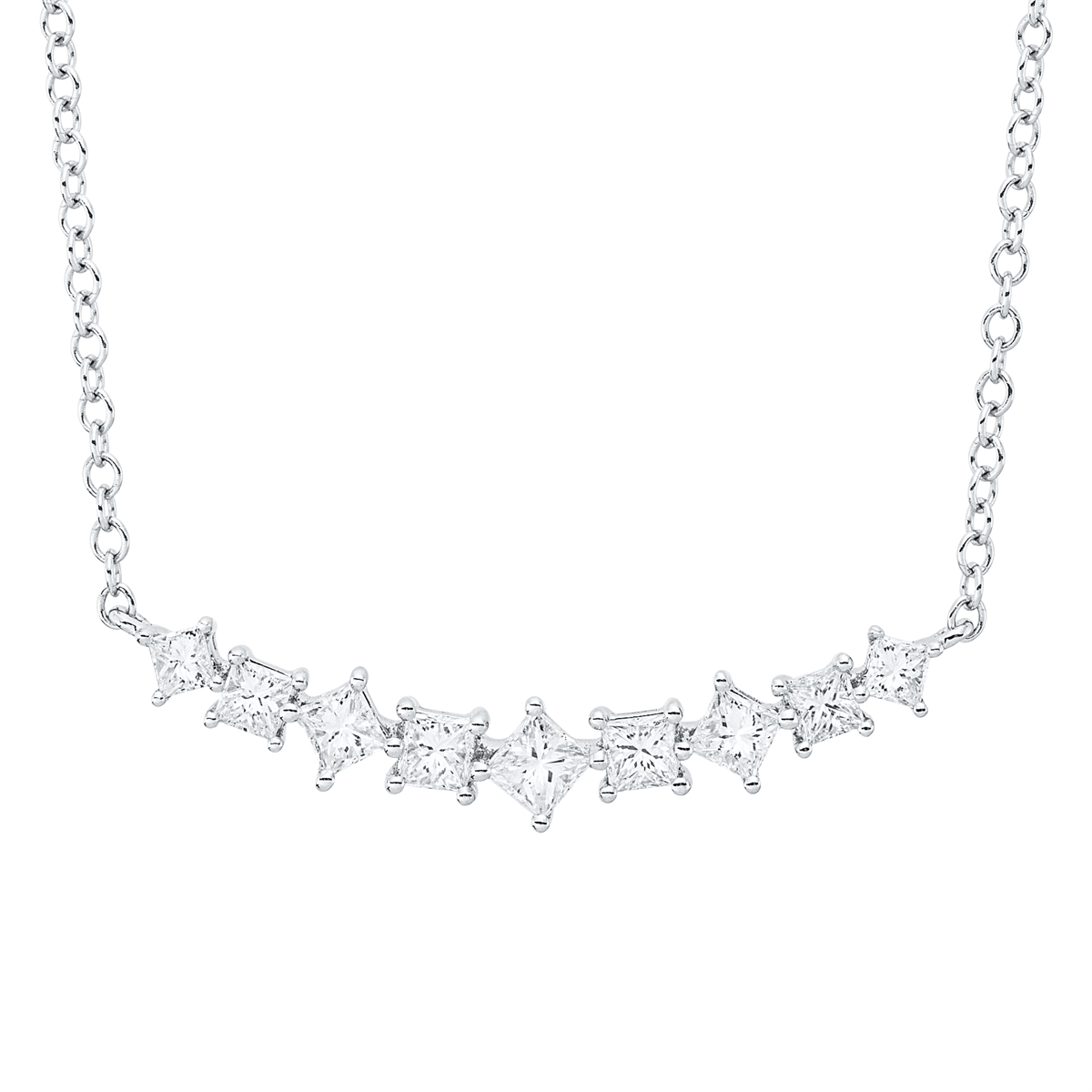 princess modern woman necklace in white gold
