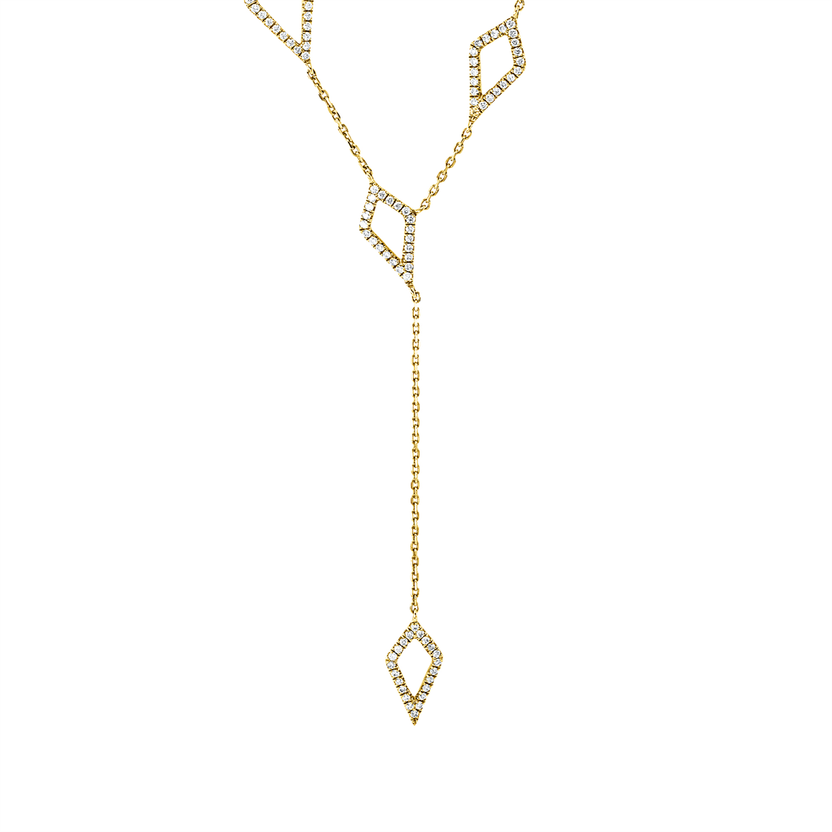 diamond full cut modern woman necklace in yellow gold