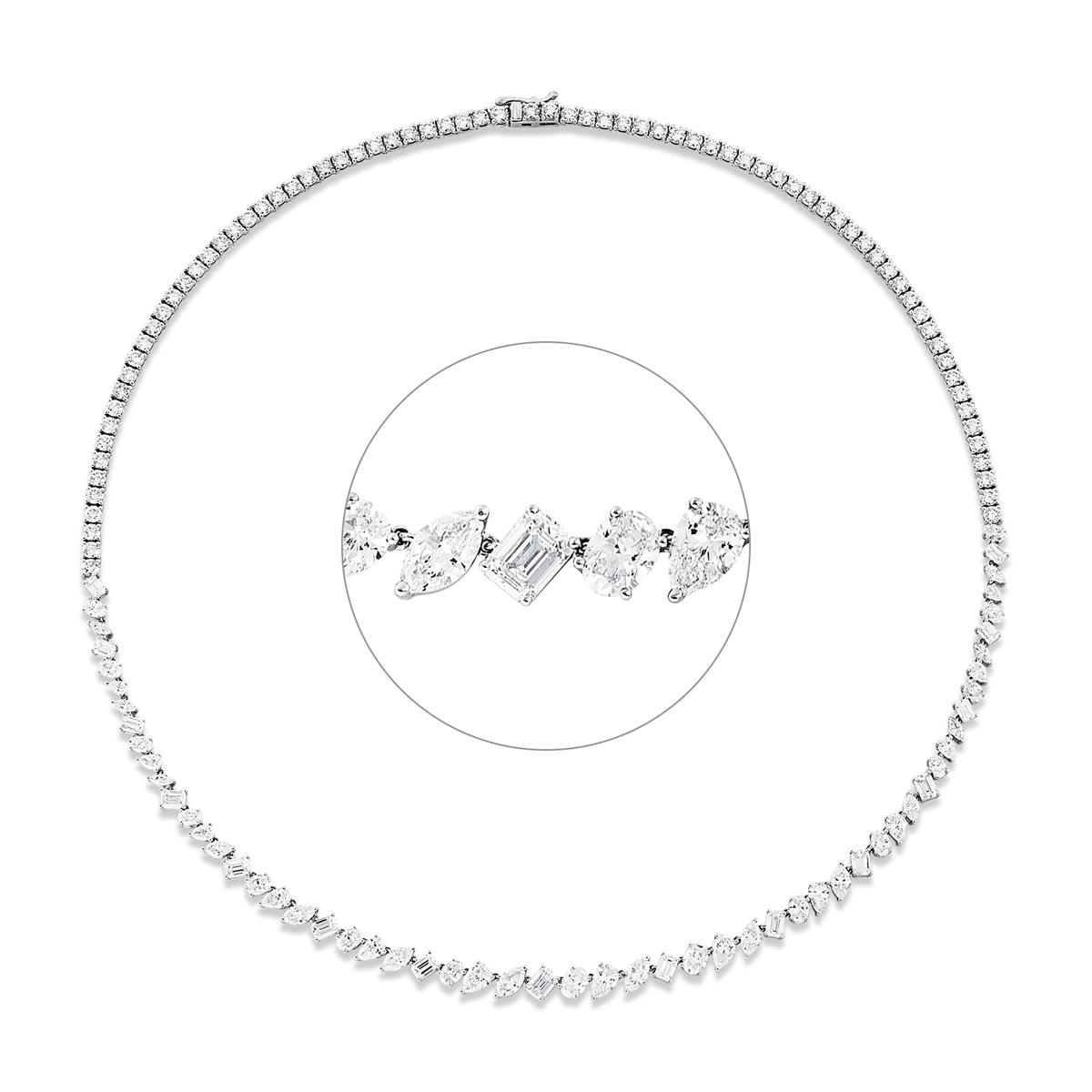 diamond full cut exclusive necklace in white gold