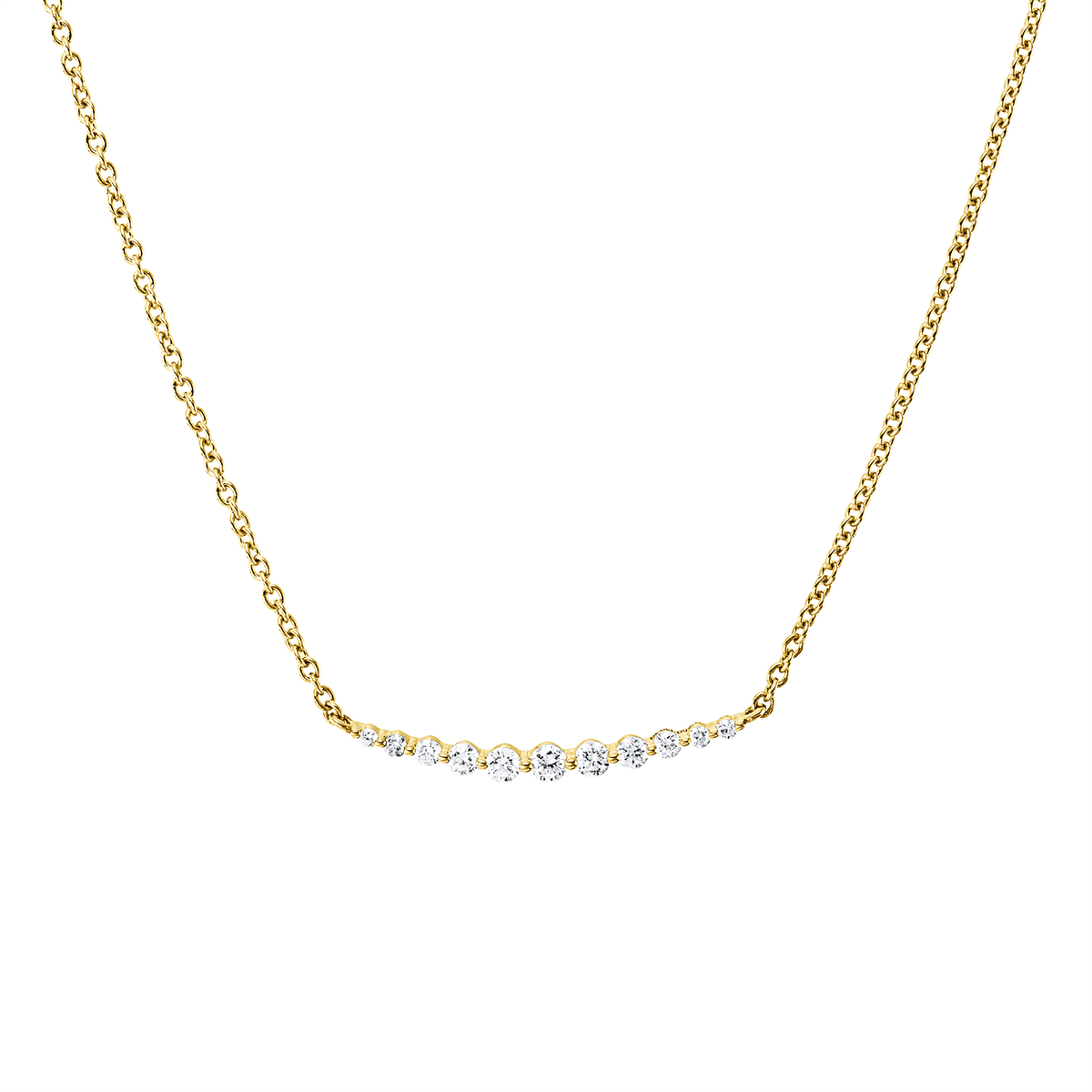 diamond full cut modern woman necklace in yellow gold