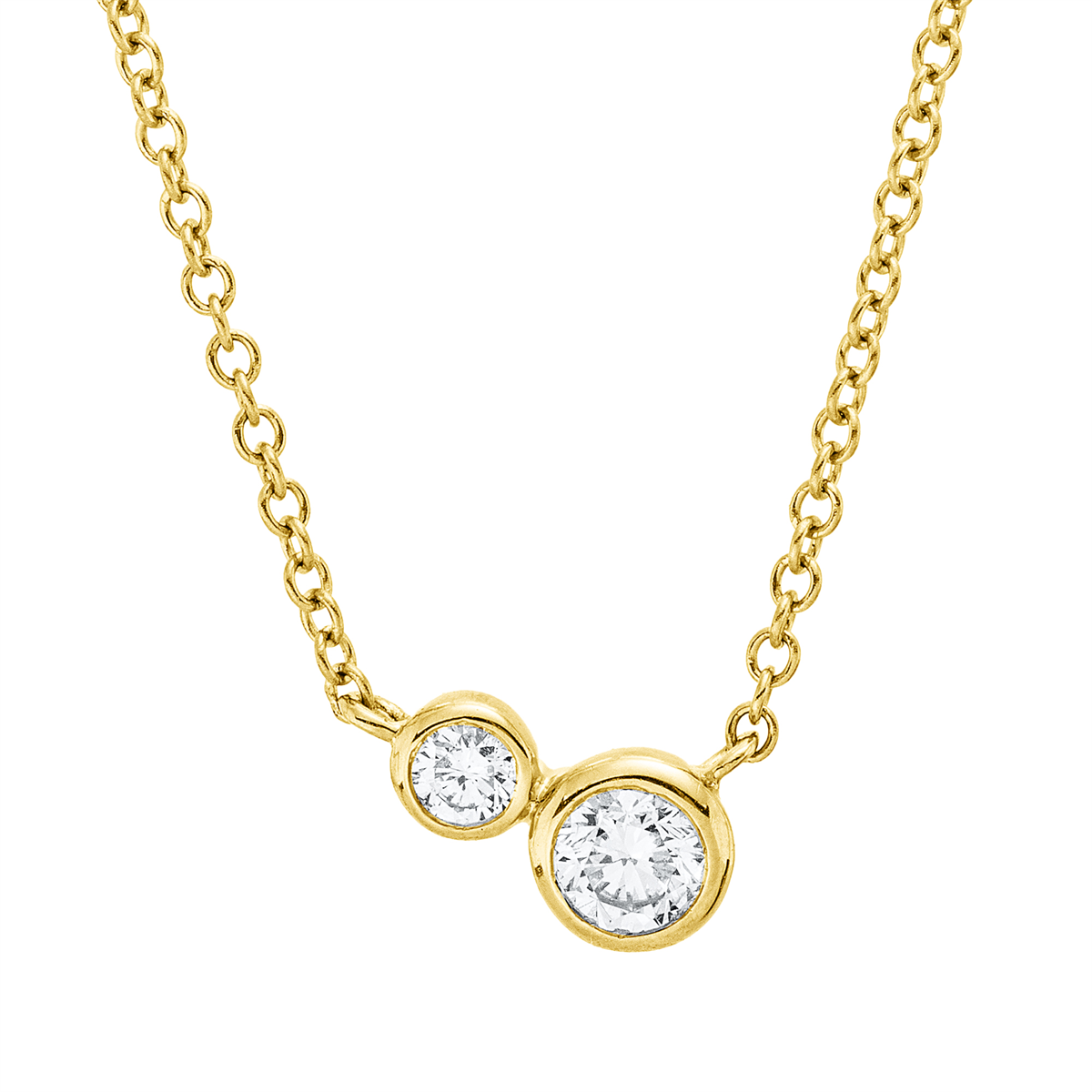 diamond full cut modern woman necklace in yellow gold