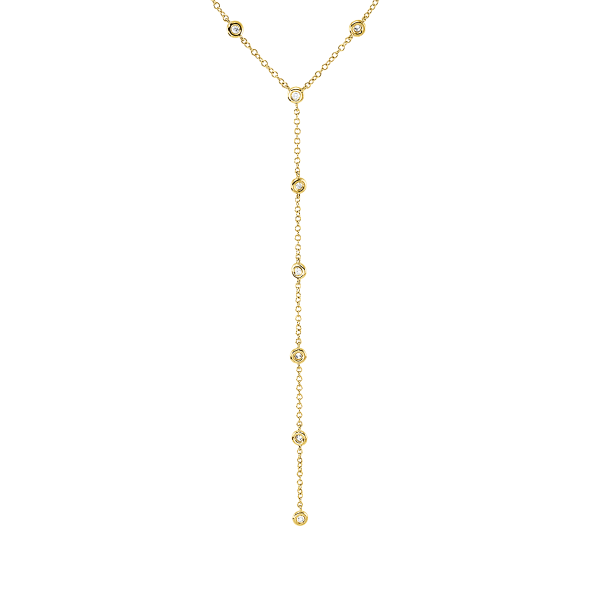 diamond full cut modern woman necklace in yellow gold
