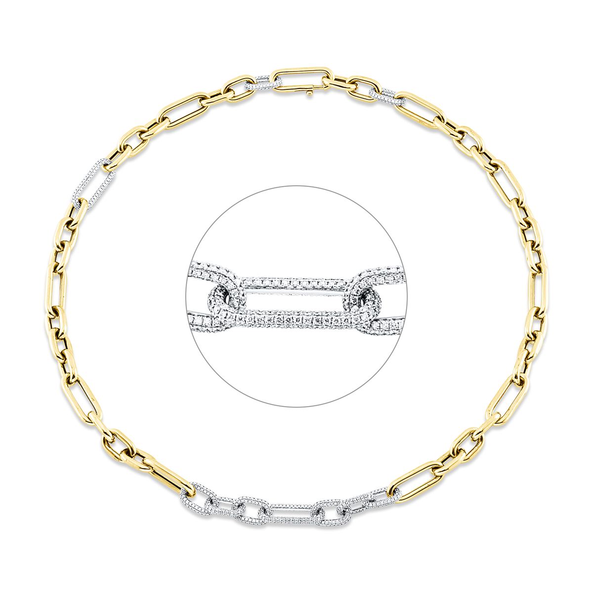diamond full cut exclusive necklace in yellow gold / white gold