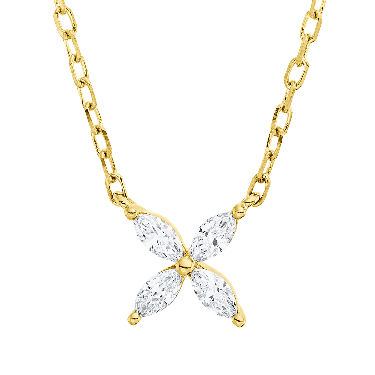 marquise modern woman necklace in yellow gold