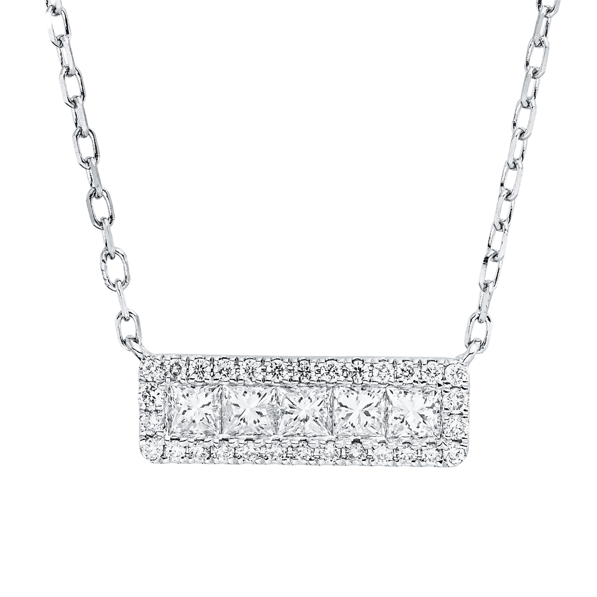princess modern woman necklace in white gold