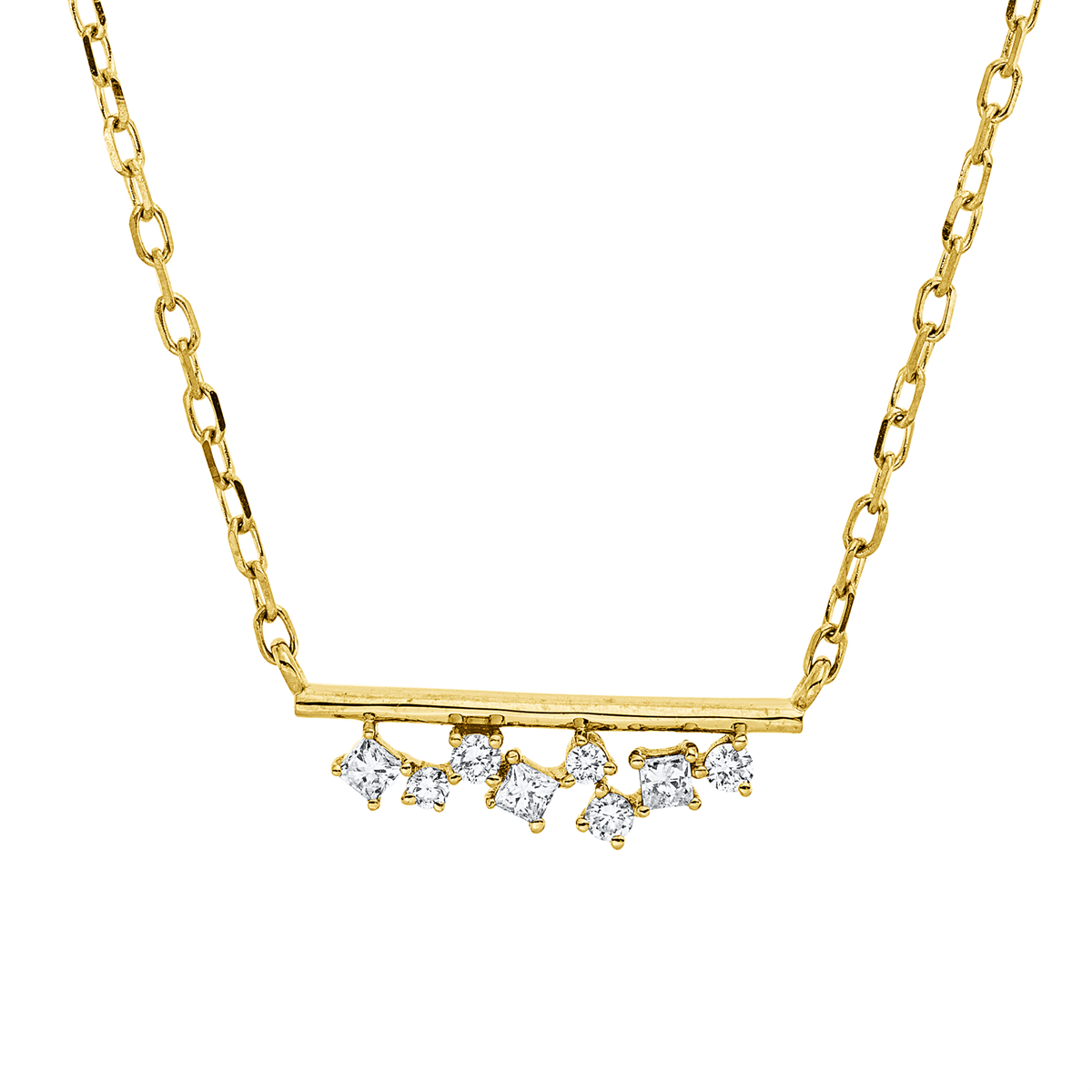 princess modern woman necklace in yellow gold