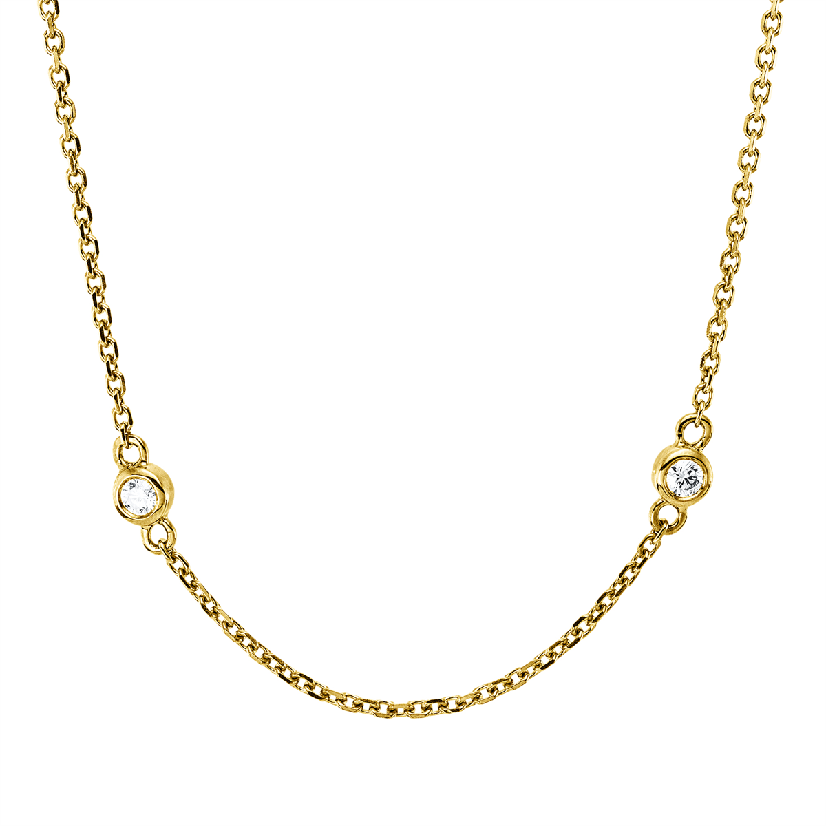 diamond full cut modern woman necklace in yellow gold