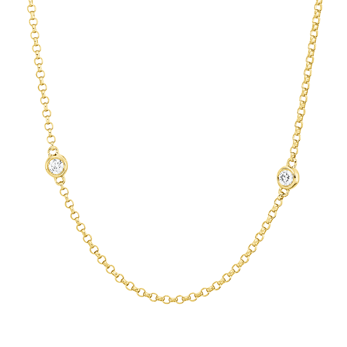 diamond full cut modern woman necklace in yellow gold