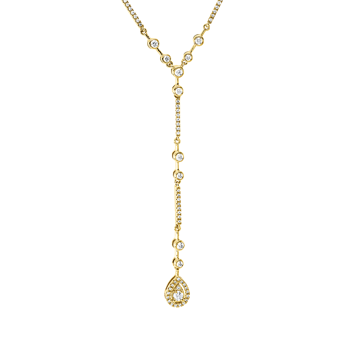 diamond full cut modern woman necklace in yellow gold