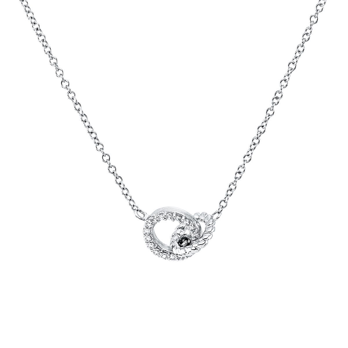 diamond full cut modern woman necklace in white gold