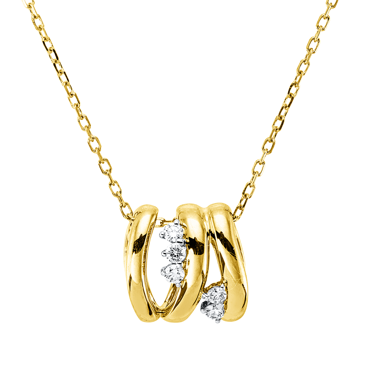 diamond full cut modern woman necklace in yellow gold / white gold