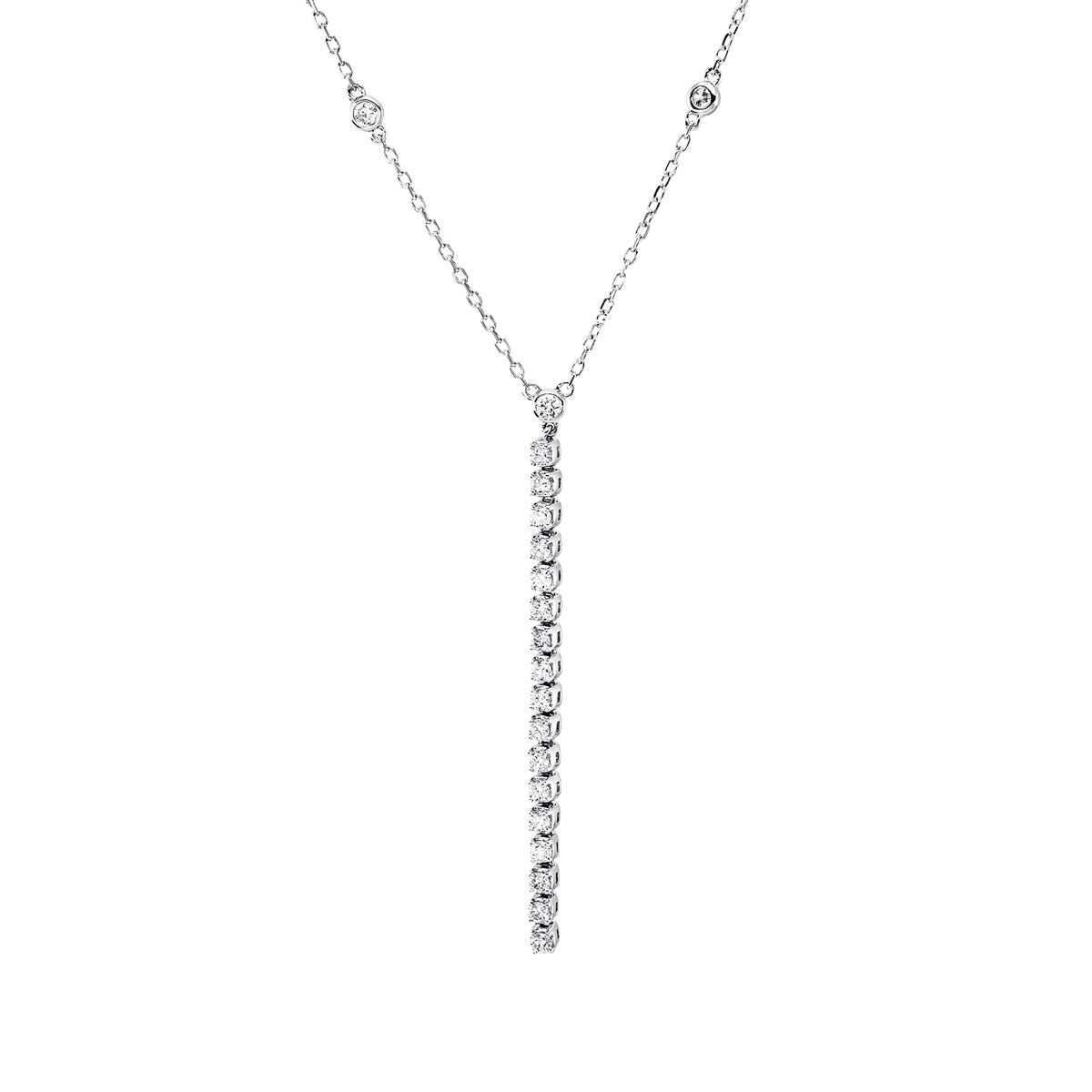 diamond full cut modern woman necklace in white gold