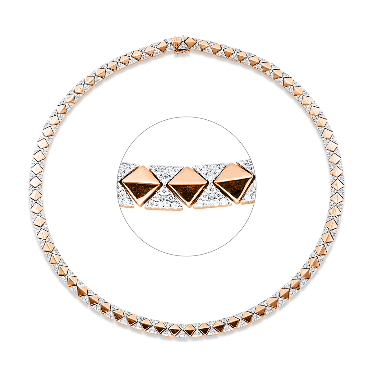 diamond full cut exclusive necklace in red gold / white gold