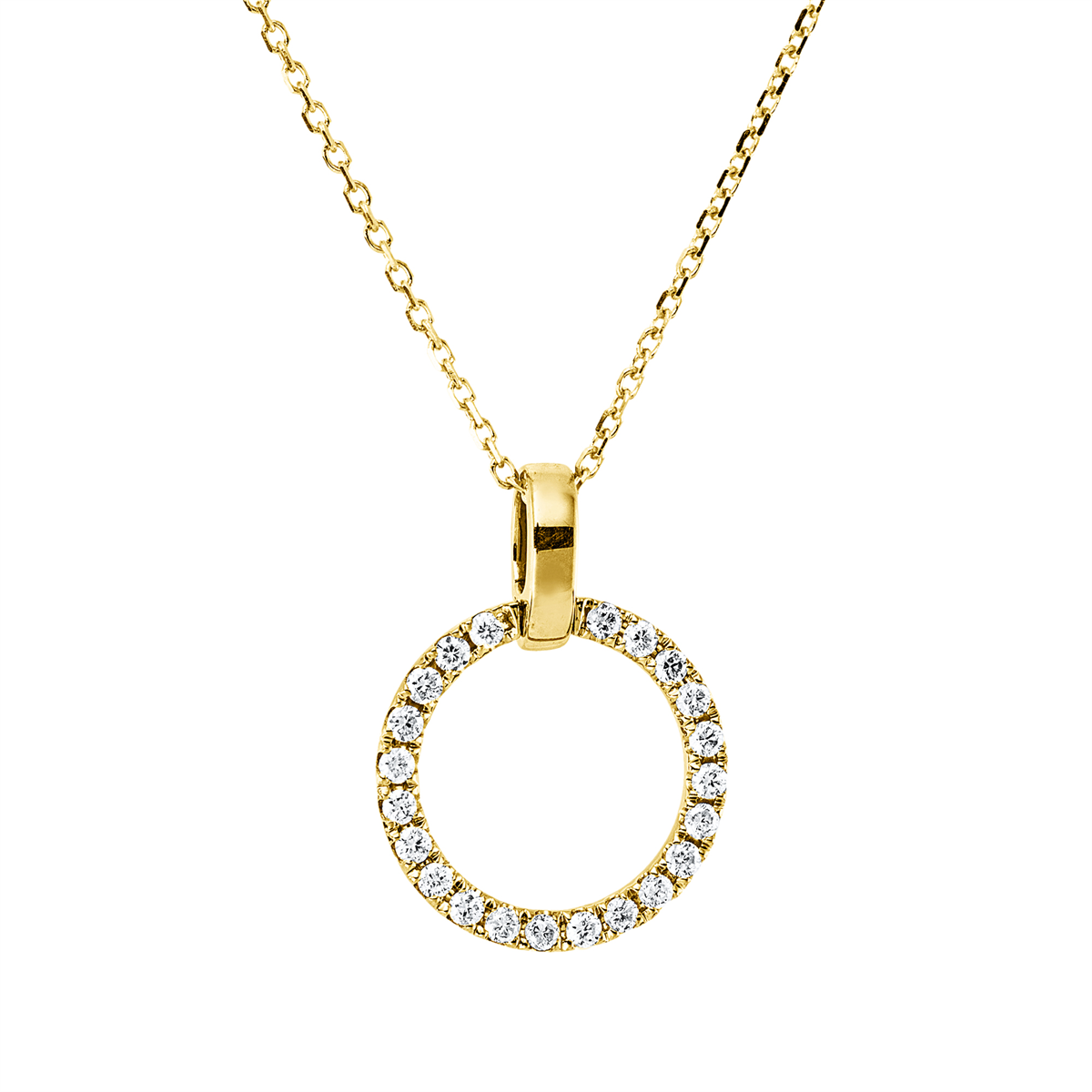 diamond full cut modern woman necklace in yellow gold