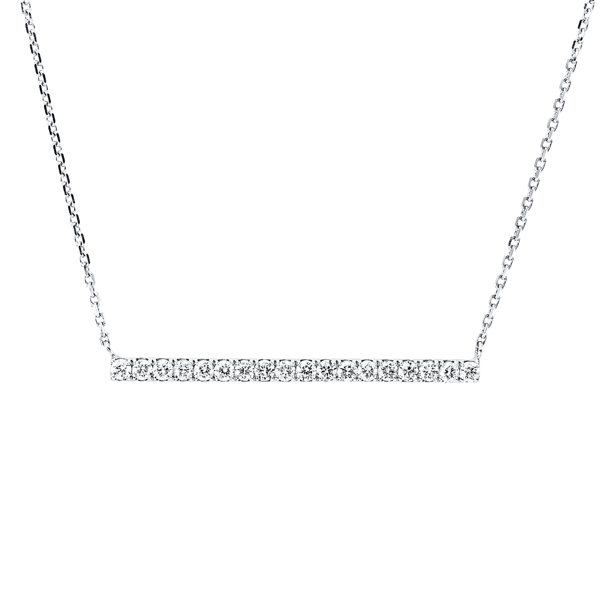 diamond full cut modern woman necklace in white gold