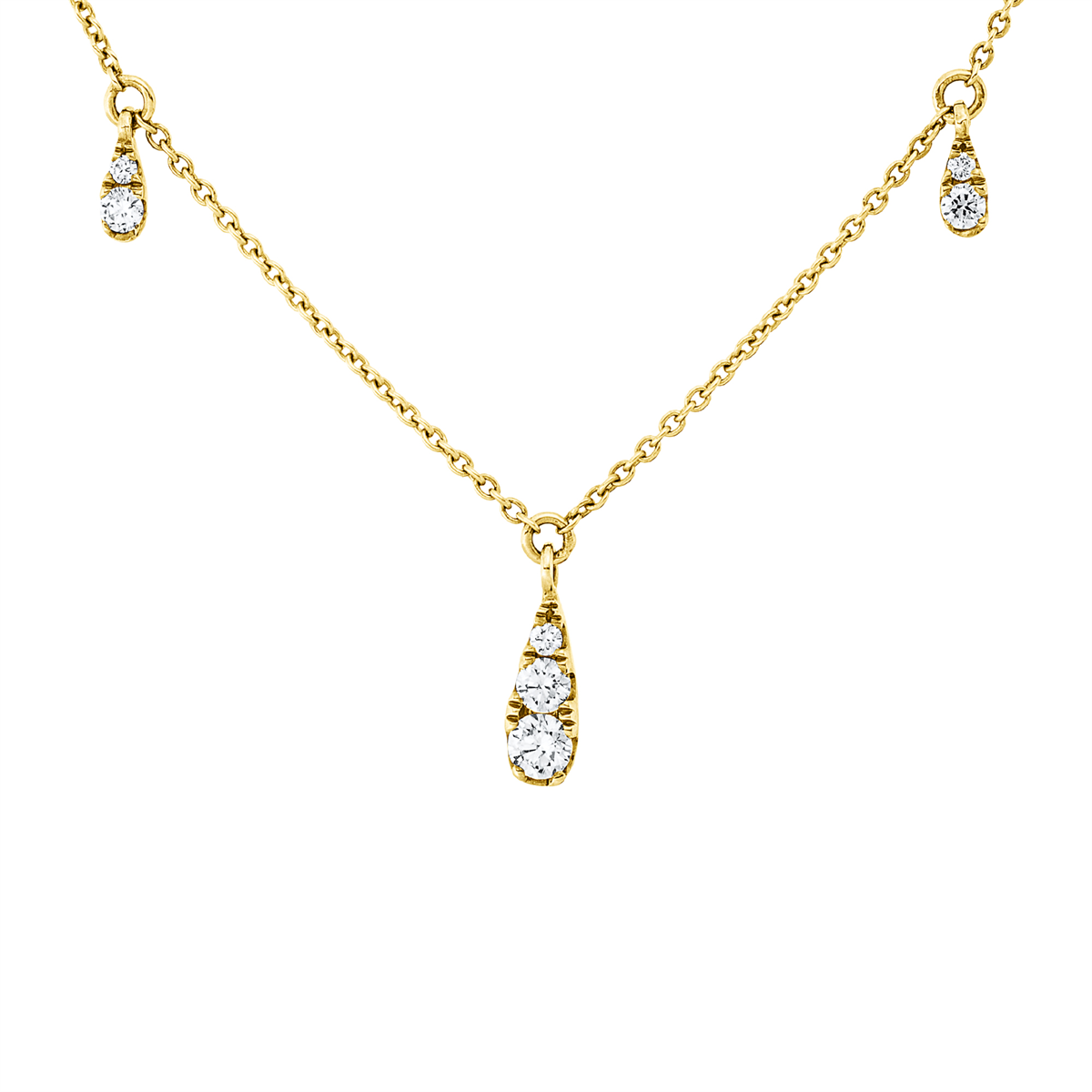 diamond full cut modern woman necklace in yellow gold