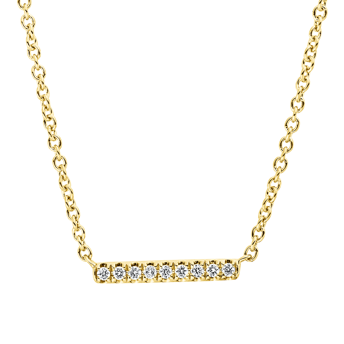 diamond full cut modern woman necklace in yellow gold