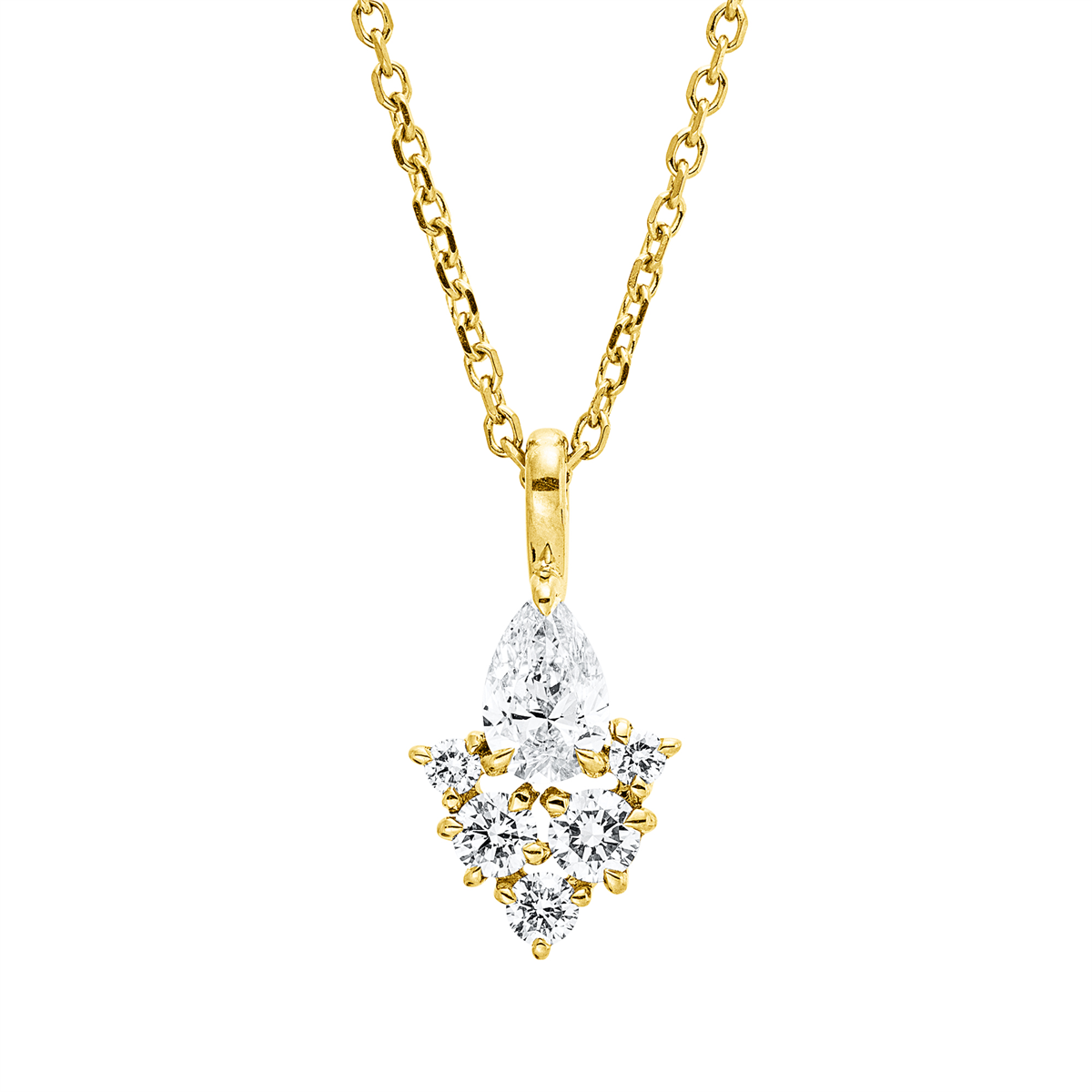 diamond full cut modern woman necklace in yellow gold
