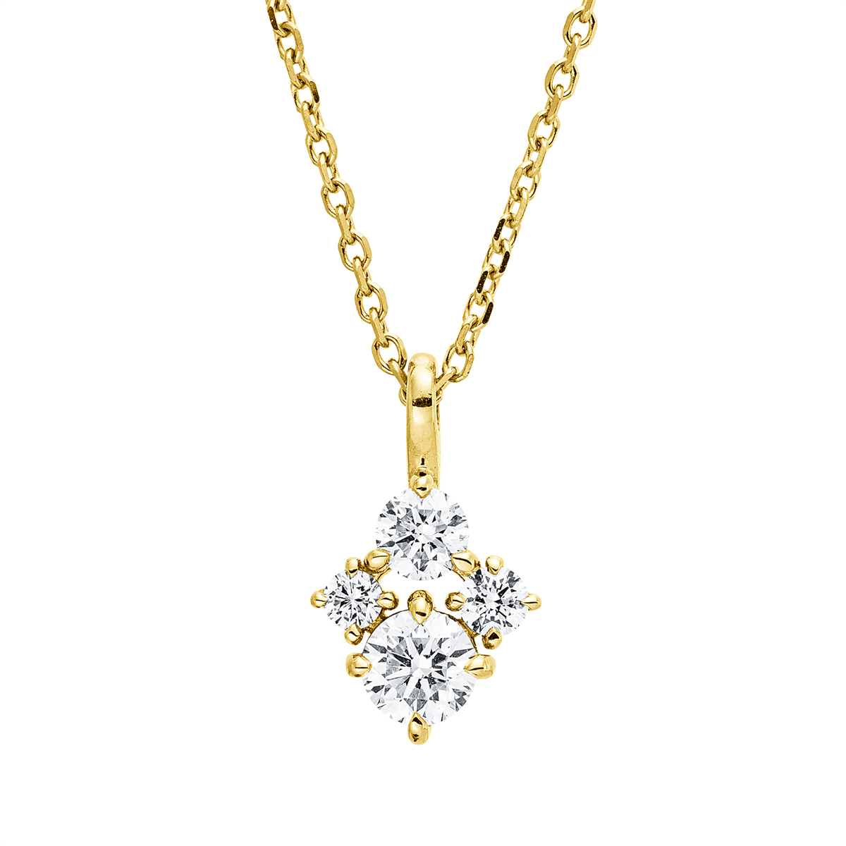 diamond full cut modern woman necklace in yellow gold