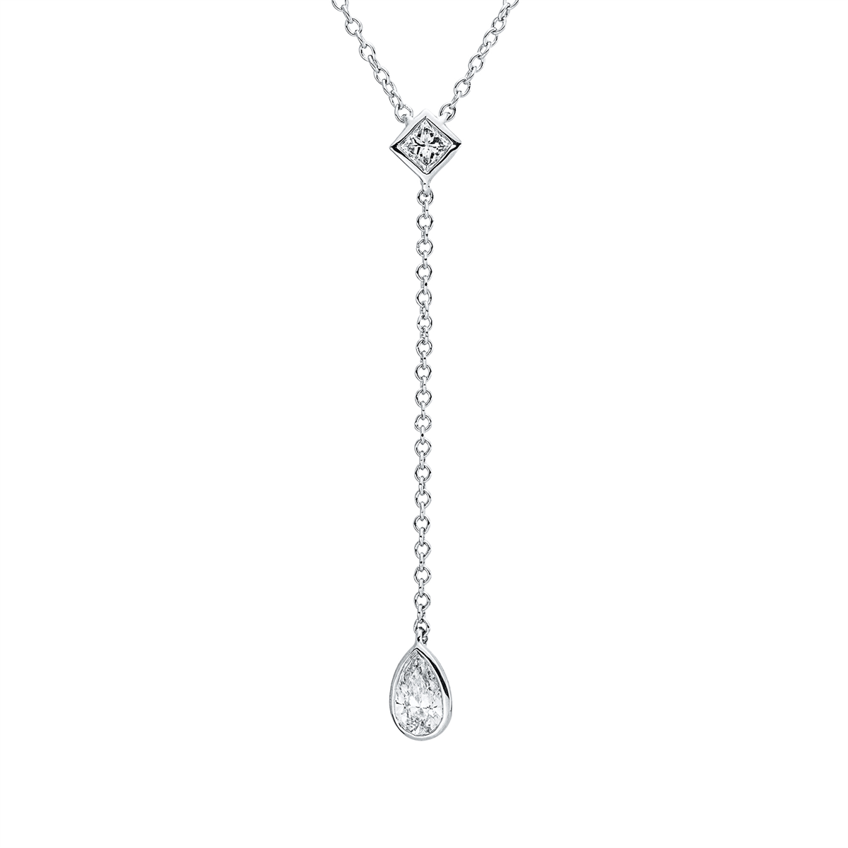 princess modern woman necklace in white gold