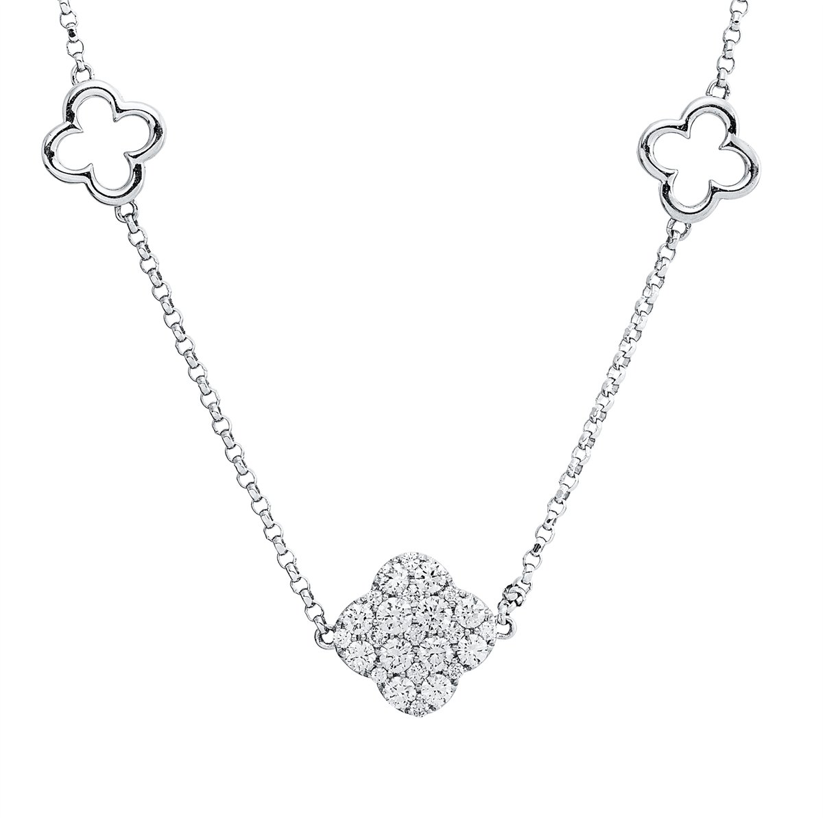 diamond full cut exclusive necklace in white gold