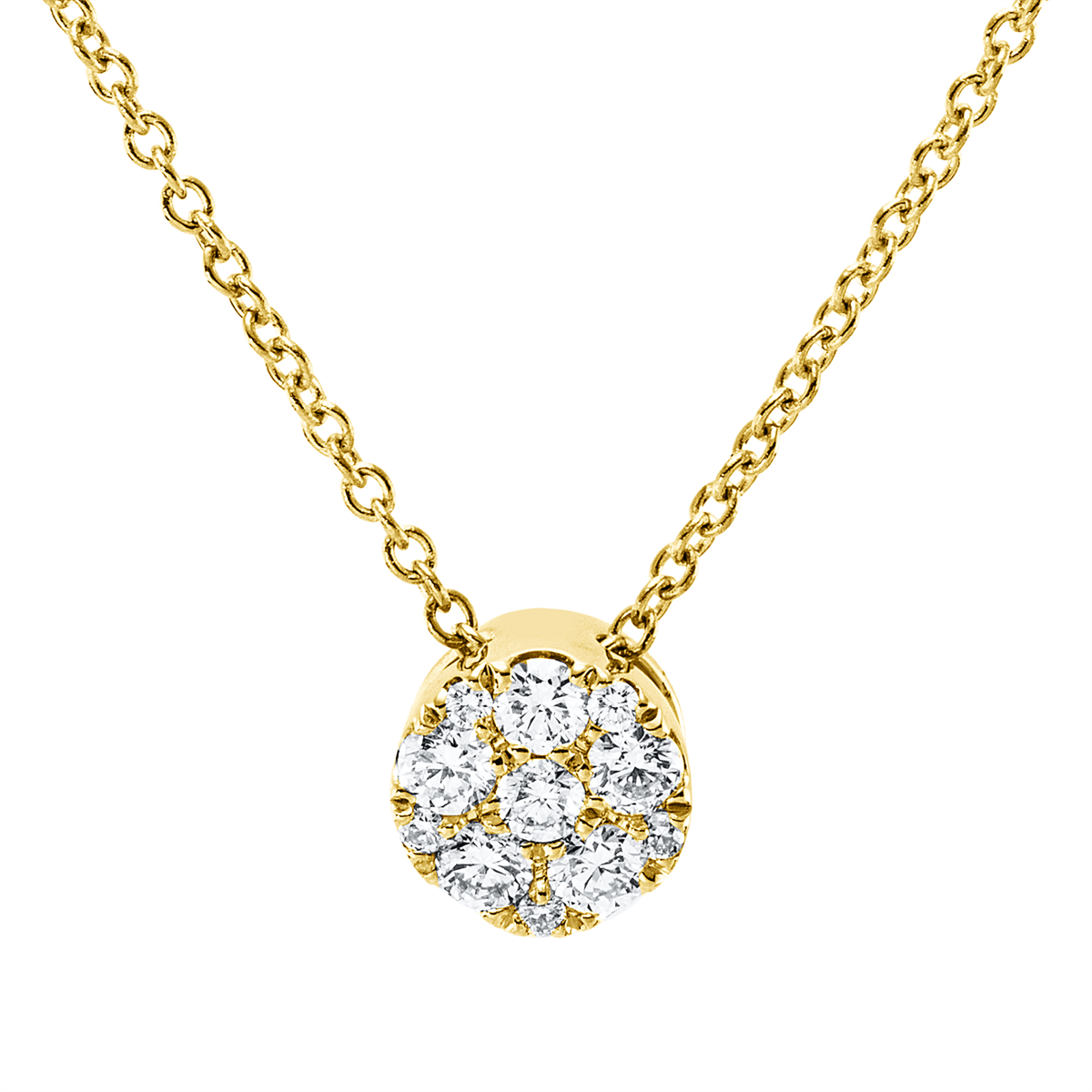 diamond full cut illusion classic necklace in yellow gold