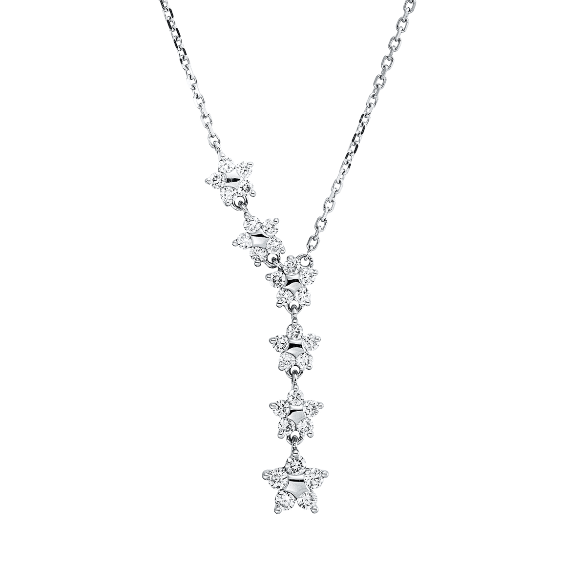 diamond full cut modern woman necklace in white gold