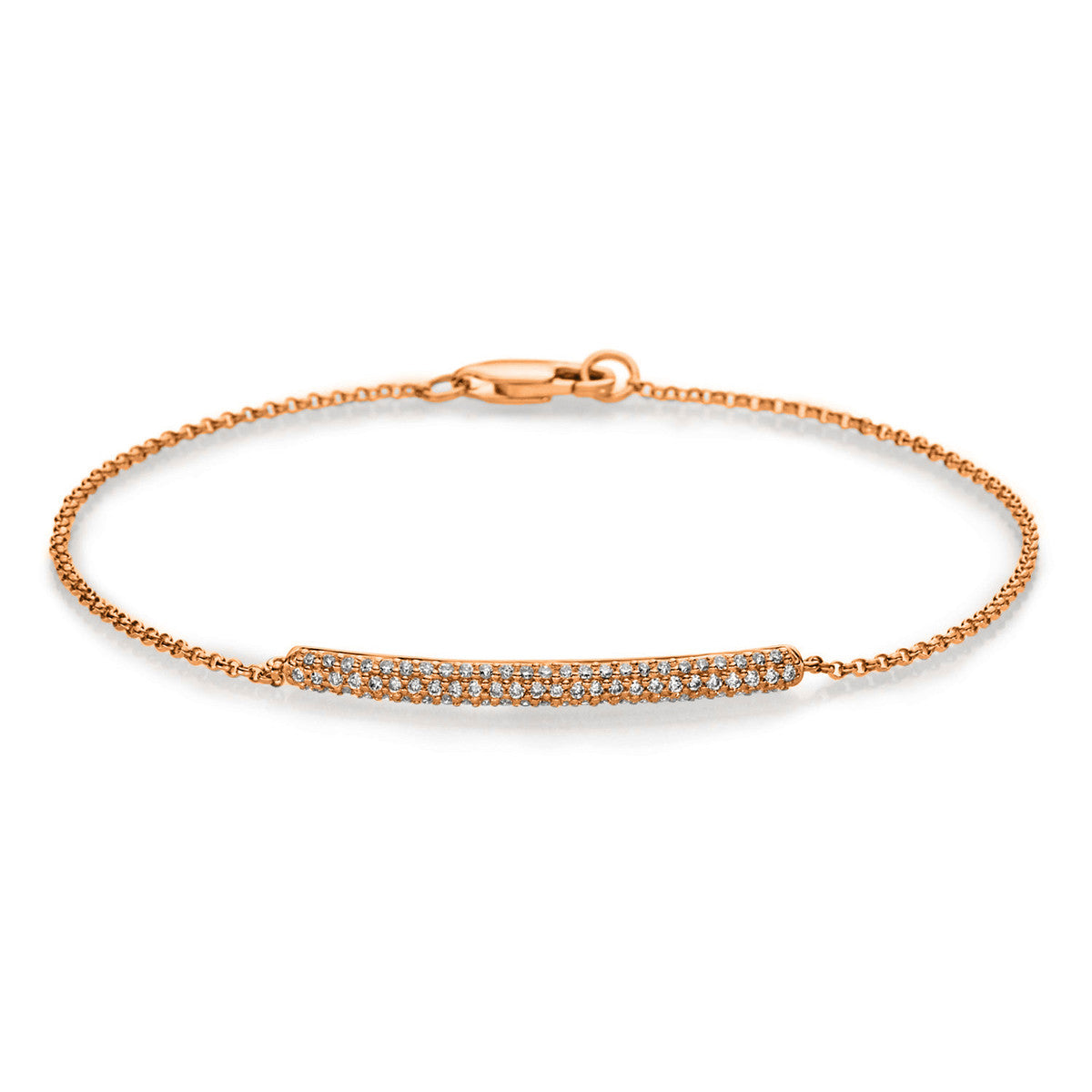 diamond full cut modern woman bracelet in red gold