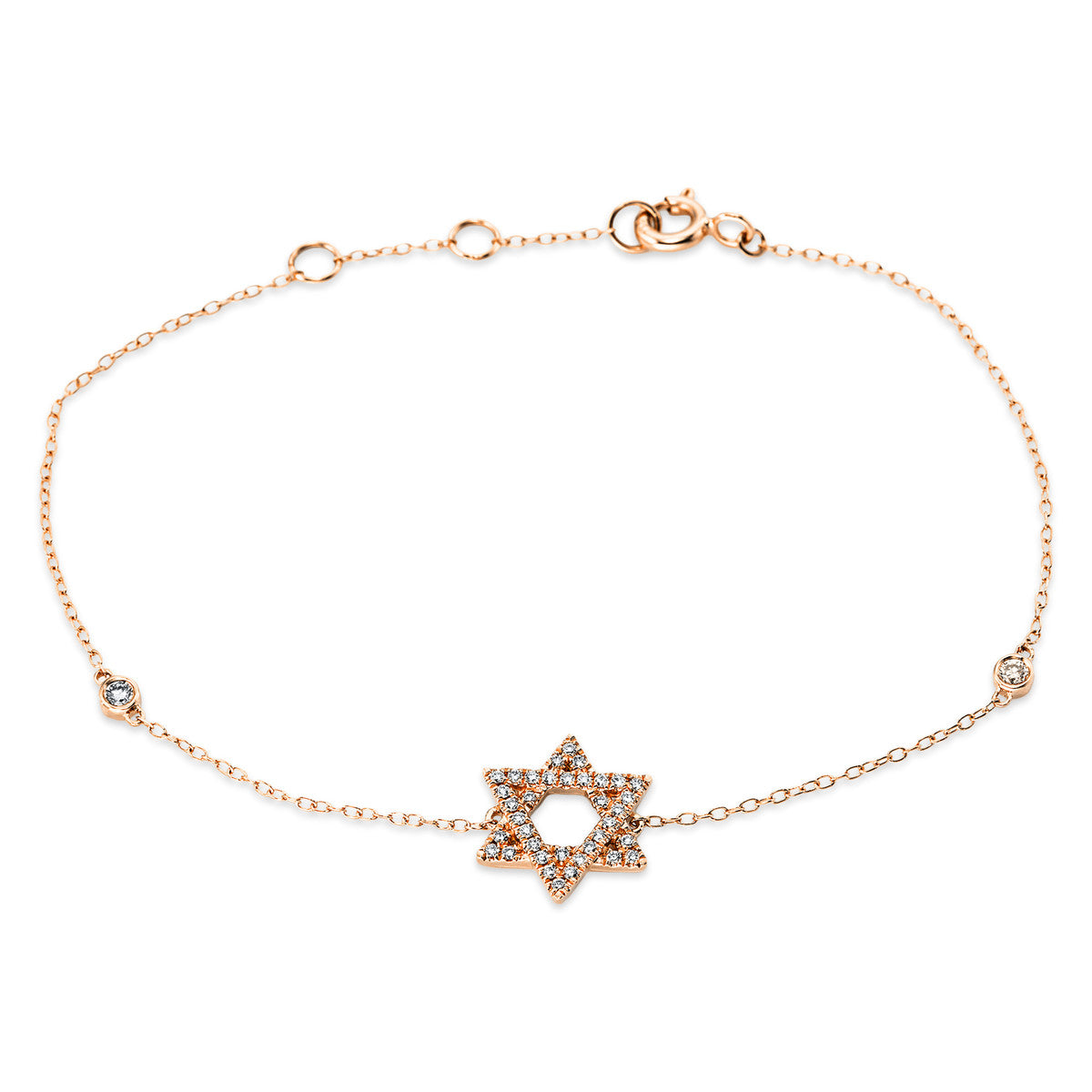 diamond full cut symbol bracelet in red gold