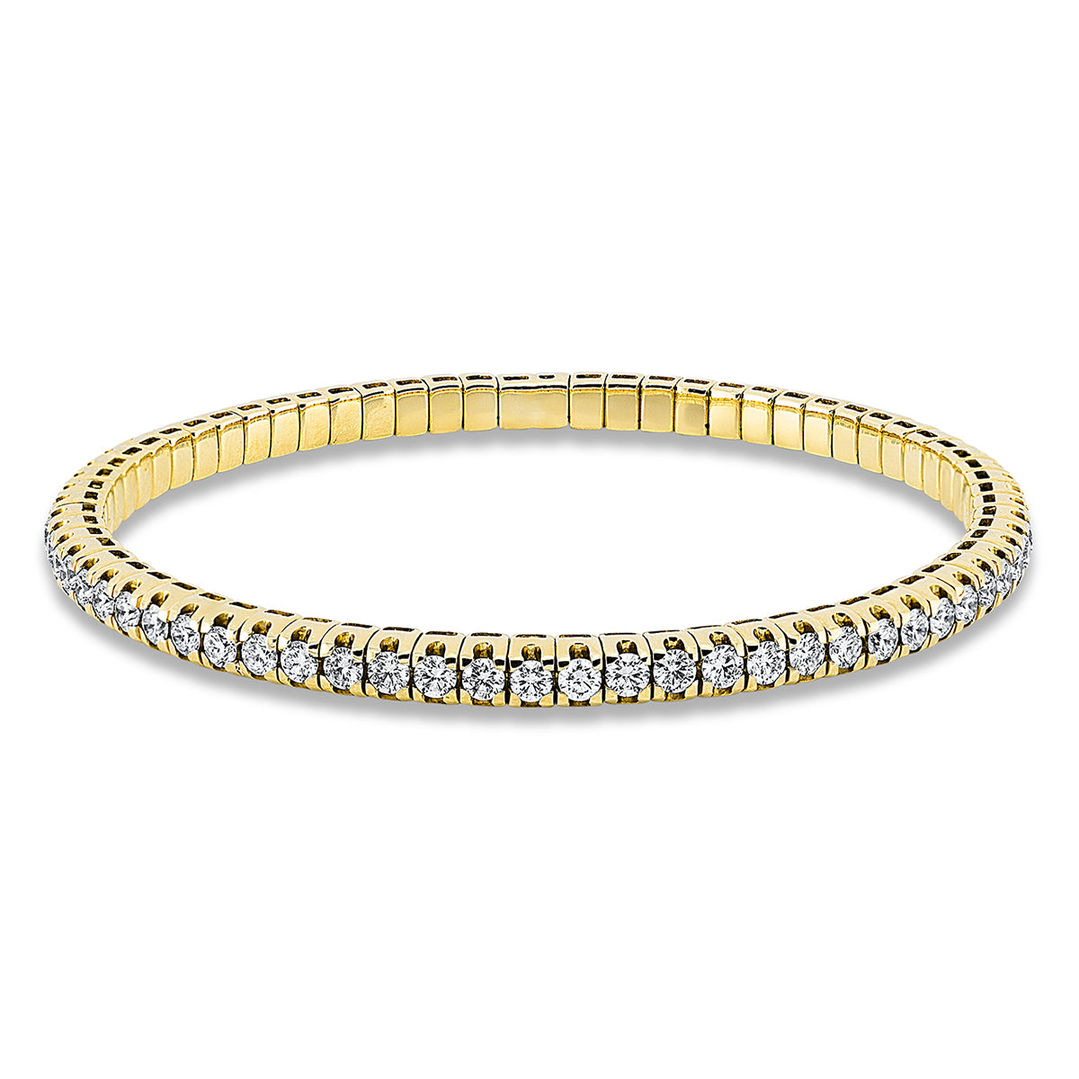 diamond full cut flex bracelet in yellow gold