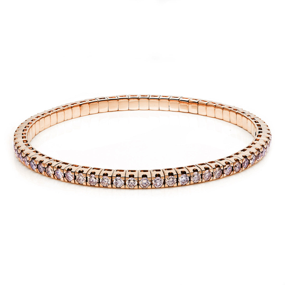 diamond full cut flex bracelet in red gold