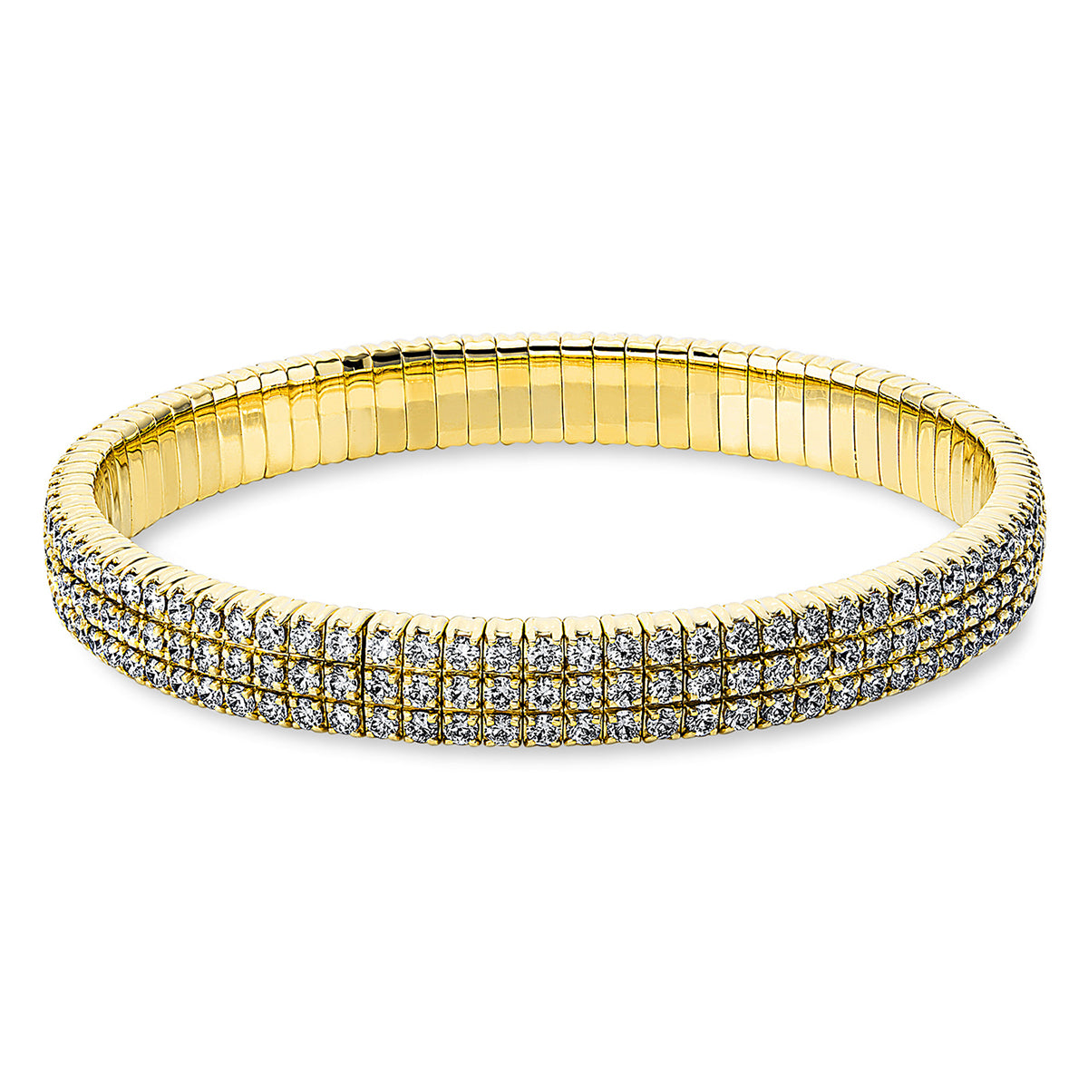 diamond full cut flex bracelet in yellow gold
