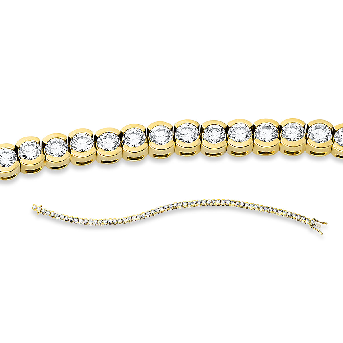 diamond full cut tennis bracelet bracelet in yellow gold / white gold