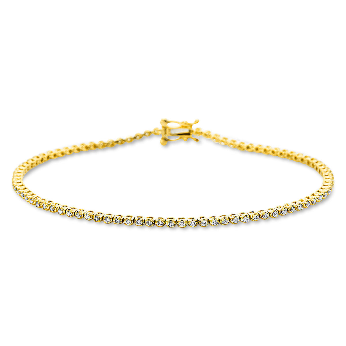 diamond full cut tennis bracelet bracelet in yellow gold / white gold