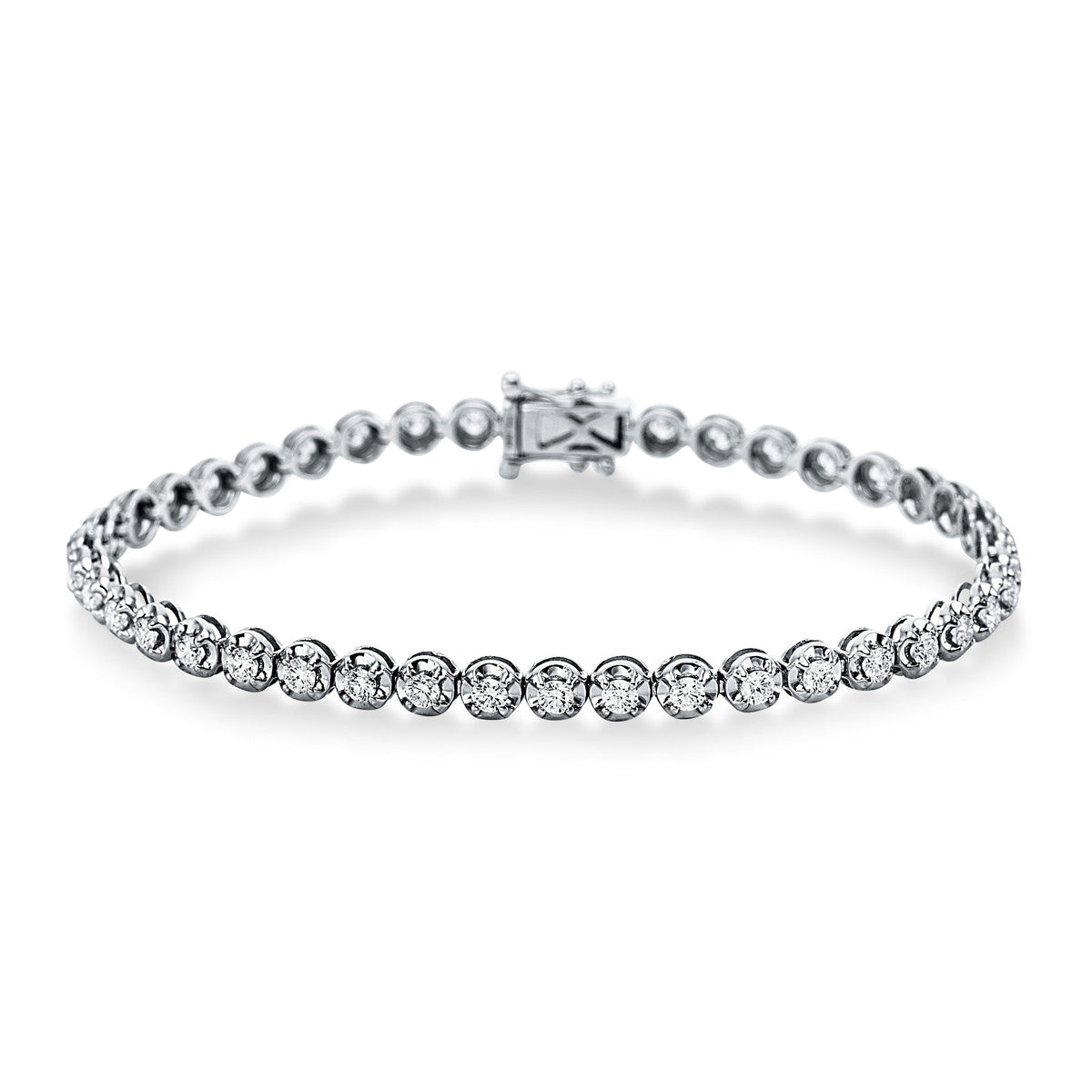 diamond full cut tennis bracelet bracelet in white gold