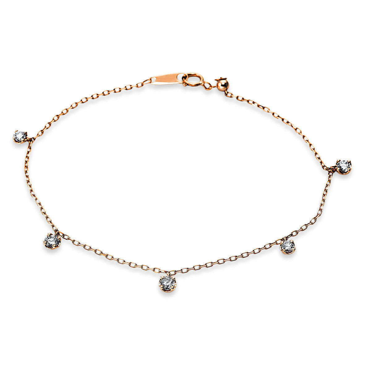 diamond full cut modern woman bracelet in red gold