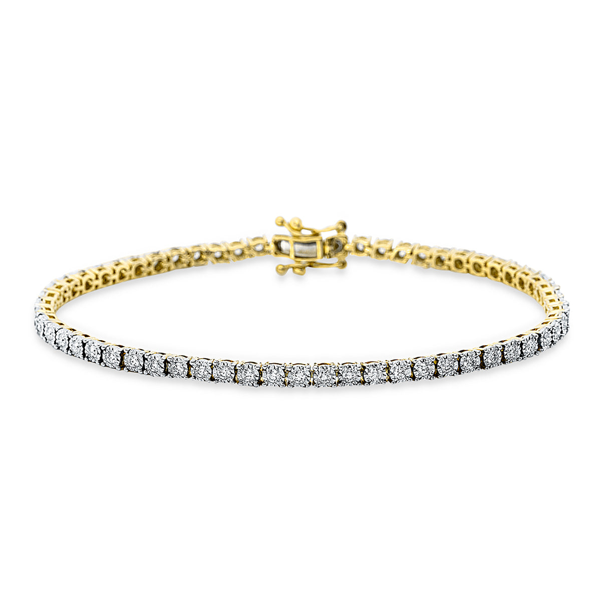 diamond full cut tennis bracelet bracelet in yellow gold / white gold