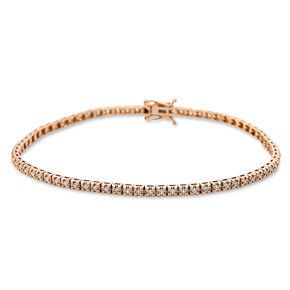 diamond full cut tennis bracelet bracelet in red gold
