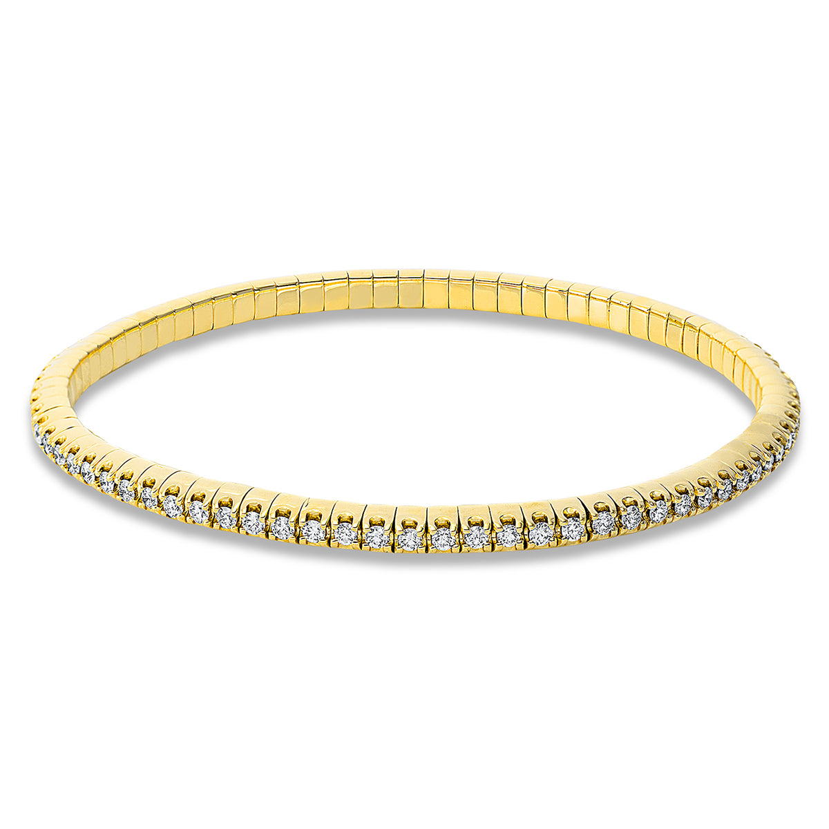 diamond full cut flex bracelet in yellow gold