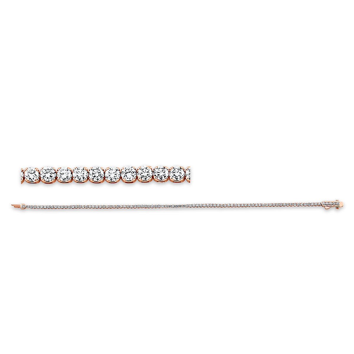 diamond full cut tennis bracelet bracelet in red gold